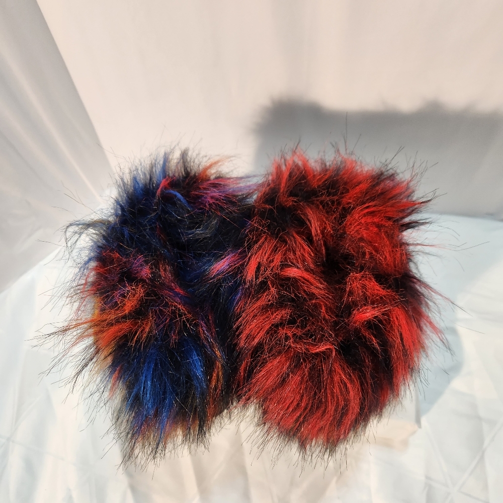 JUSTFAB MULTICOLOR CARRIE FAUX-FUR FUZZY BLACK ANKLE BOOTS 6 - Picture 4 of 9
